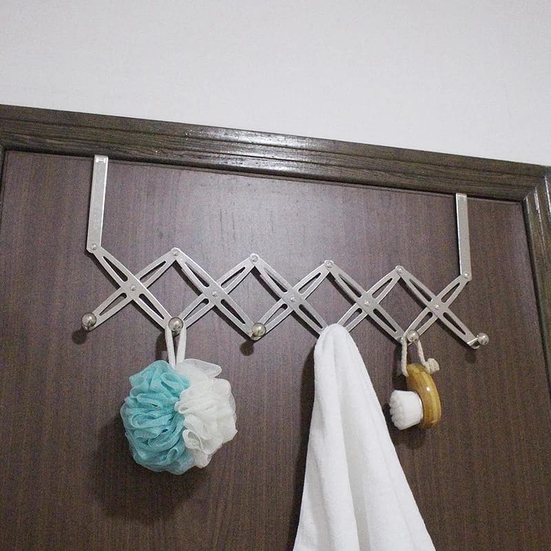 6 Hooks Multifunction Organizer, Foldable Hook Wall Door Hanger, Expandable Coat Rack Hanger, Wall Mounted Pine Hooks 6 Hooks Multifunction Organizer, Foldable Hook Wall Door Hanger, Expandable Coat Rack Hanger, Wall Mounted Pine Hooks